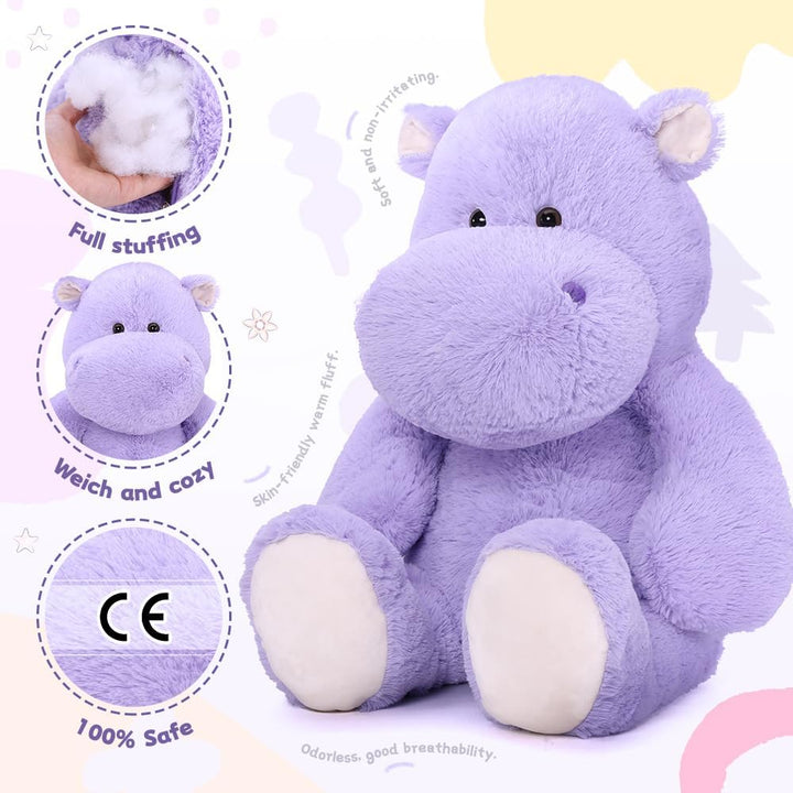 MorisMos Jumbo Plüsch Nilpferd Hippo, grosses Flusspferd Kuscheltier XXL, 90cm Riesen Nilpferd Plüsc