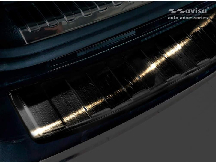 Schwarz Edelstahl Heckstossstangenschutz kompatibel mit Audi A6 (C8) Avant 2018- 'Ribs' inkl. S-Line