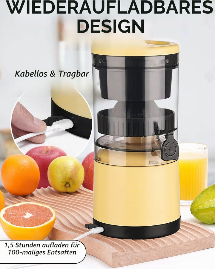 Zitronenpresse Elektrisch Organgenpresse Tragbare USB-Aufladung Juicer Entsafter für Orange, Zitrone