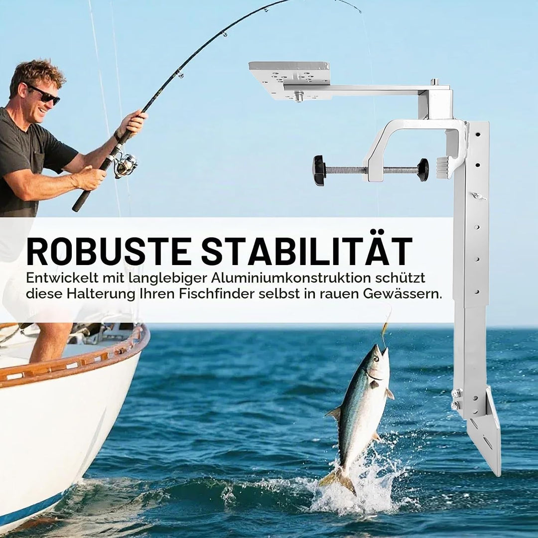 Fischfinderhalterung, Fischfinder Echolot Angeln Halterung 360° Schwenkbarer Aluminium Fischfinder-H