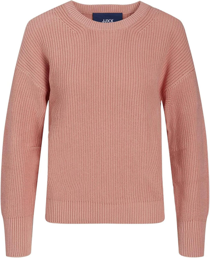 JDY Damen Jjxx Jxmila Ls Twist Crew Neck Knit Noos M Coral Haze, M Coral Haze