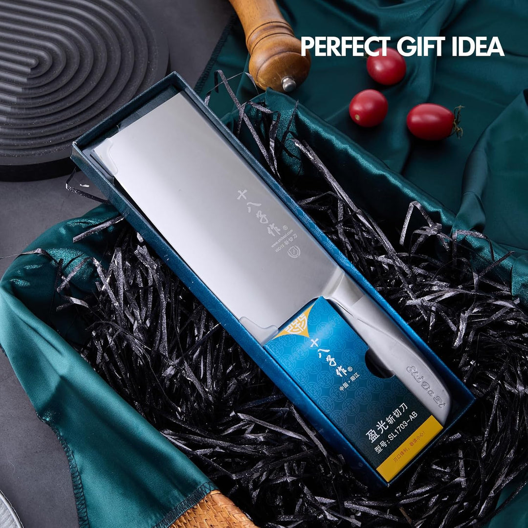 SHI BA ZI ZUO Hackmesser,Professionelles Kochmesser Edelstahl Fleischbeil Messer Ultra-scharfe Kling