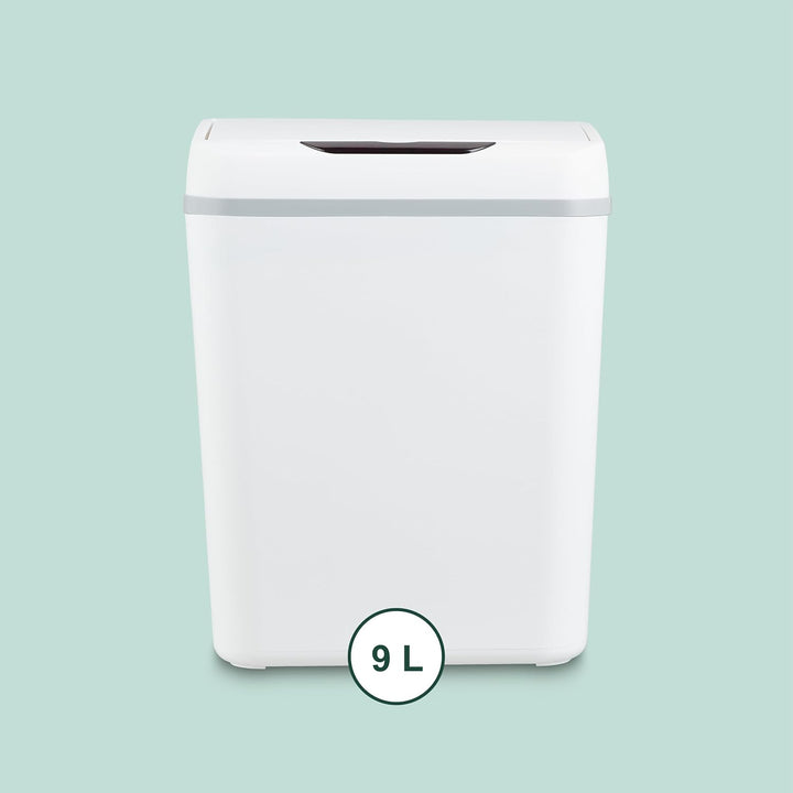 Relaxdays Mülleimer Bad, mit Sensor, 9 Liter, elektrischer Deckel, Müllbeutelhalter, Badezimmereimer