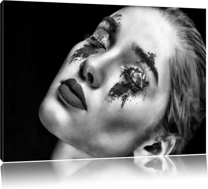 Pixxprint Dark Rotes Auge als Leinwandbild | Grösse: 100x70 | Wandbild| Kunstdruck | fertig bespannt