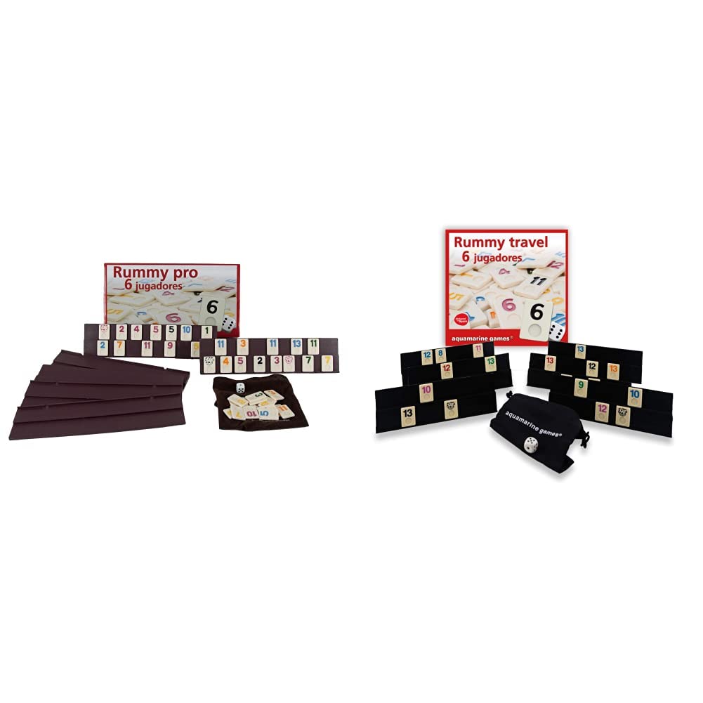 Aquamarine Games DO001 Rummy, Spiel für 6 Spieler, Modelle & - Rummy travel 6 Spieler, Mehrfarbig (D