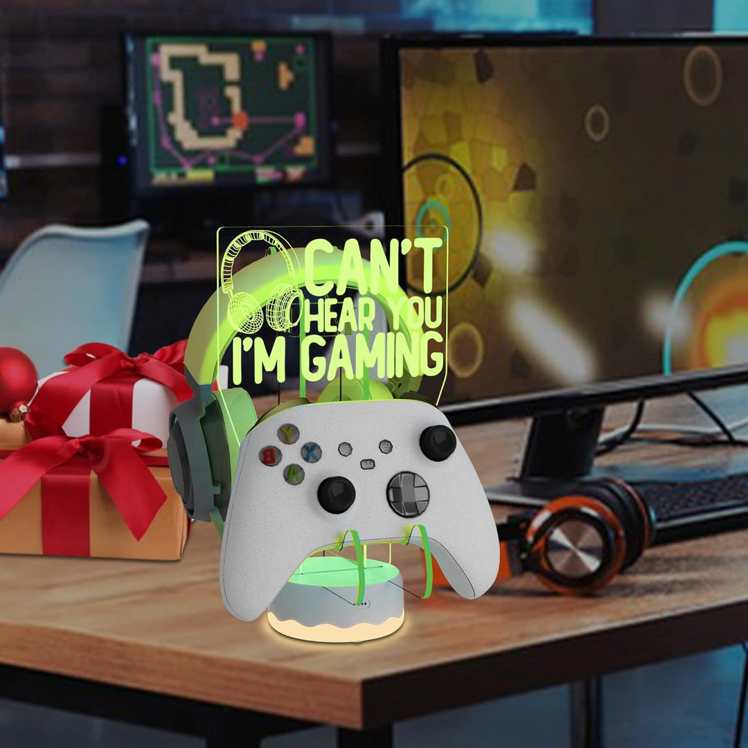 Ammonite Kopfhörer Controller Ständer Light up, 16 Farben 3D LED Lichter Headset Gamepad Halter, Gam