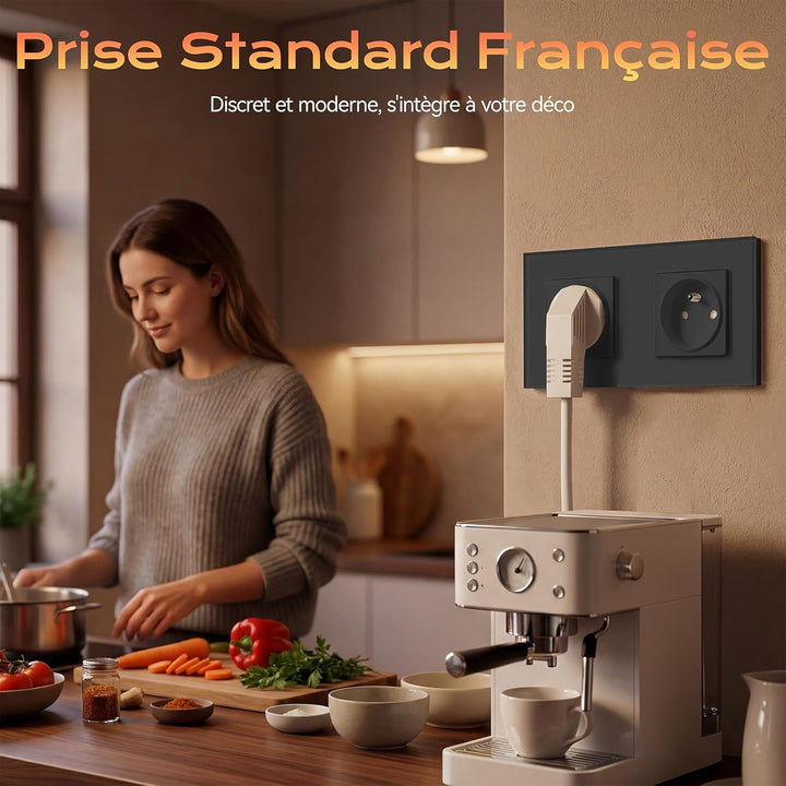 BSEED Prise murale pour alimentation secteur France Prises standard pour prises de couple séparées 1