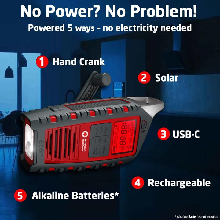Eton American Red Cross Adventure Series Odyssey Multi-Band-Radio (AM/FM/NOAA/Kurzwelle) mit Bluetoo