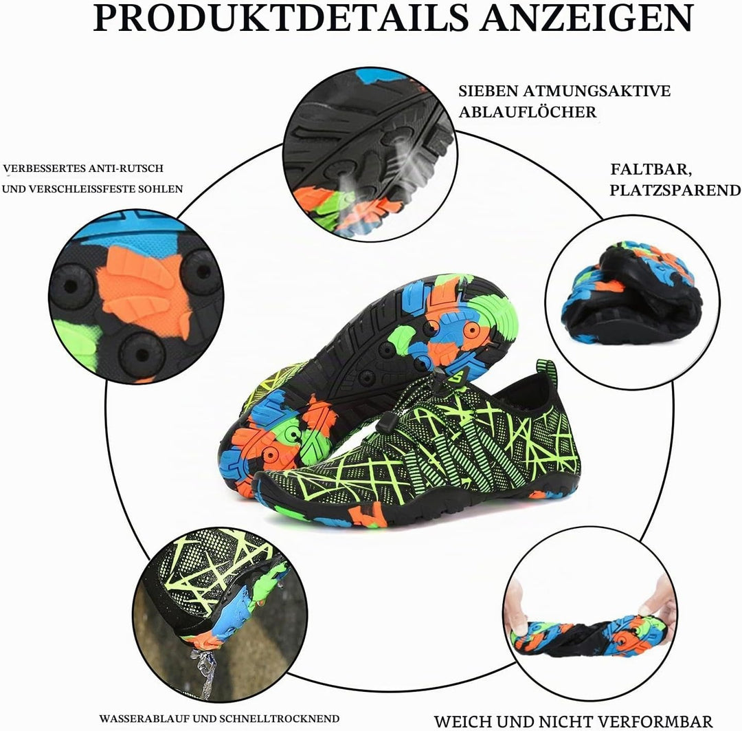 SAGUARO Badeschuhe Damen Herren Wasserschuhe Aquaschuhe Barfuss Schuhe Schnell Trocknend Strandschuh