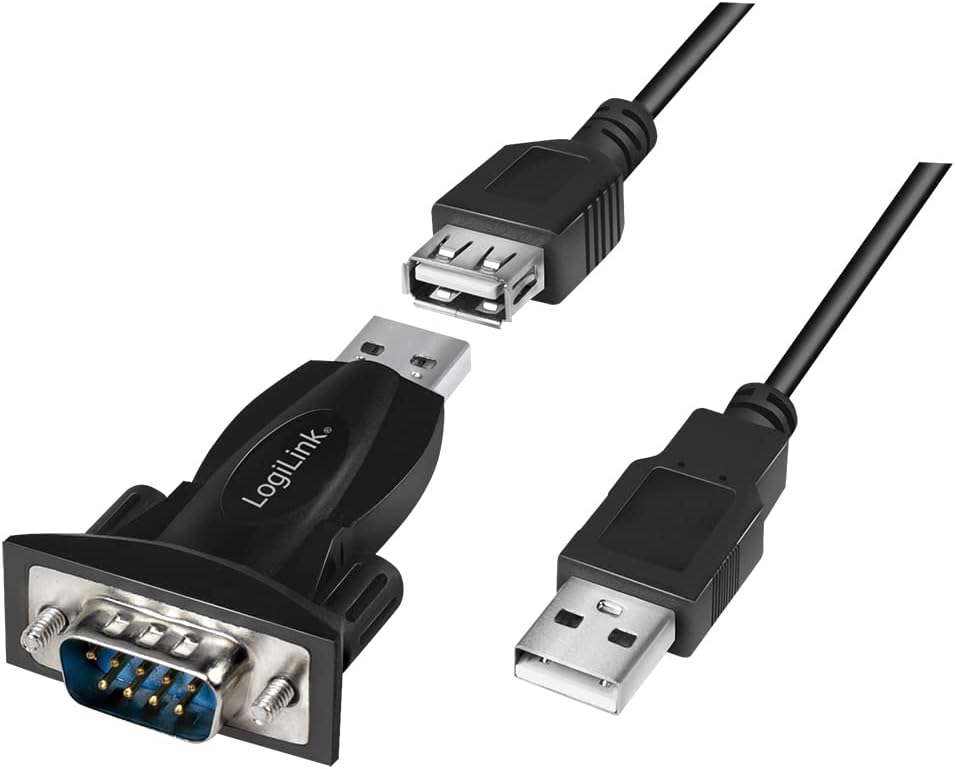 LogiLink AU0034 - USB 2.0-Adapter, USB-A (Stecker) zu DB9 (RS232 - Stecker), Activer Adapter mit Chi