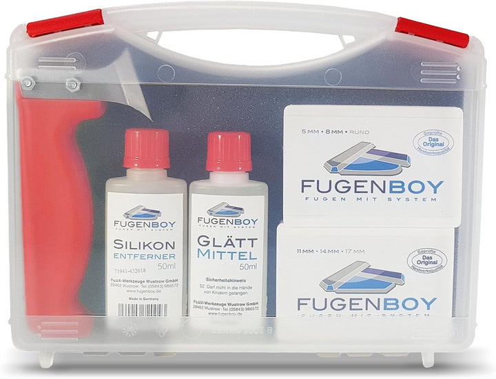 Fugenboy® Profi-Koffer - Silikon Fugenwerkzeug Made in Germany | Enthält Silikon-Entferner, Silikon
