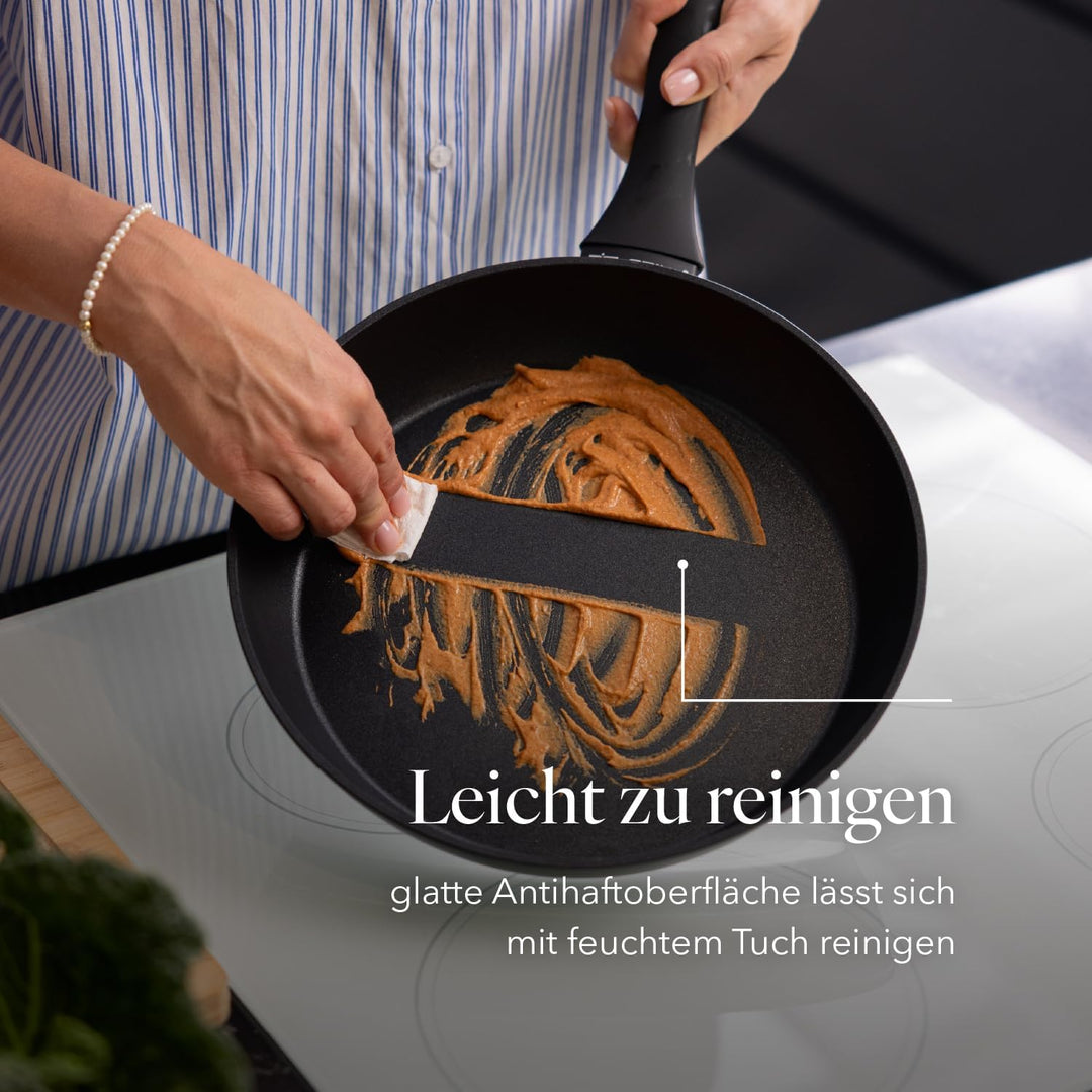 FLORINA Aluminium Bratpfanne 24 cm Durchmesser I Universalpfanne DELUX Antihaftbeschichtet I Anti-Kr
