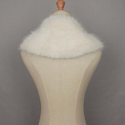keland Wikinger Fell Schulter Kunstfell Kragen Schulterfell Mittelalter Damen Weiss, Weiss
