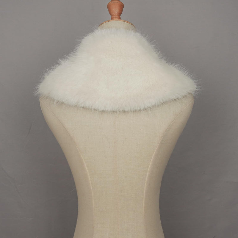 keland Wikinger Fell Schulter Kunstfell Kragen Schulterfell Mittelalter Damen Weiss, Weiss