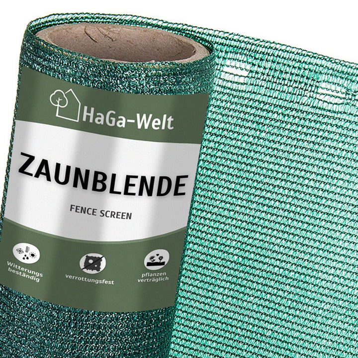 HaGa® Zaunblende 0,9m x 10m - 85% Schattierwirkung in grün - effektiver Sichtschutz für Zaun und Ter