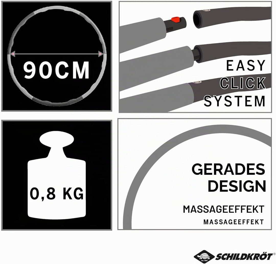 Schildkröt Fitness-Hoop, Hula-Hoop Reifen in 4-Farb Karton Hula-Hoop Ø90cm, Rosa-Anthrazit, 960234 R