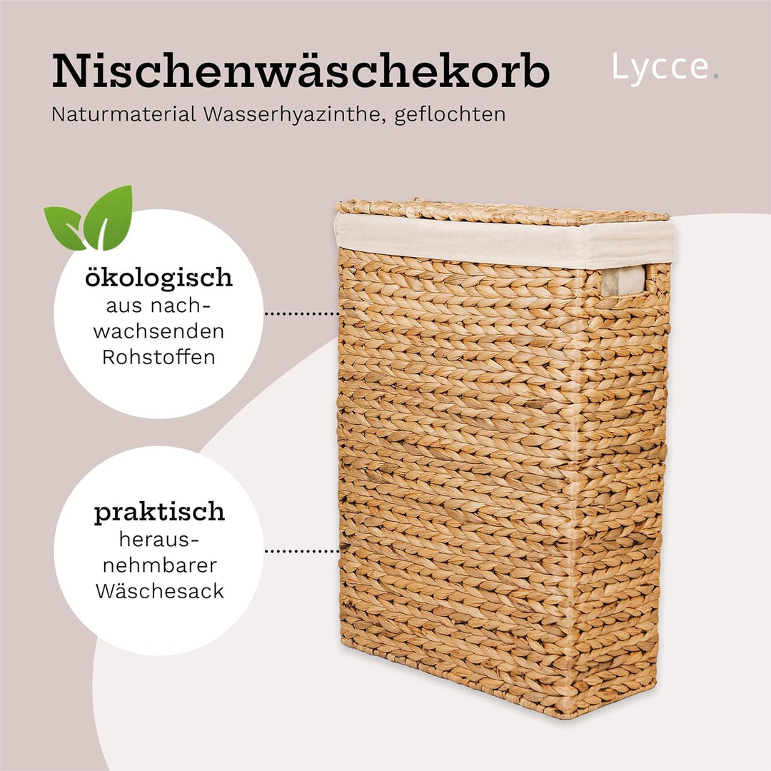 Lycce Wäschekorb mit Deckel 27L Nischenwäschekorb, natur (Gr. 1) Grösse 1, Grösse 1