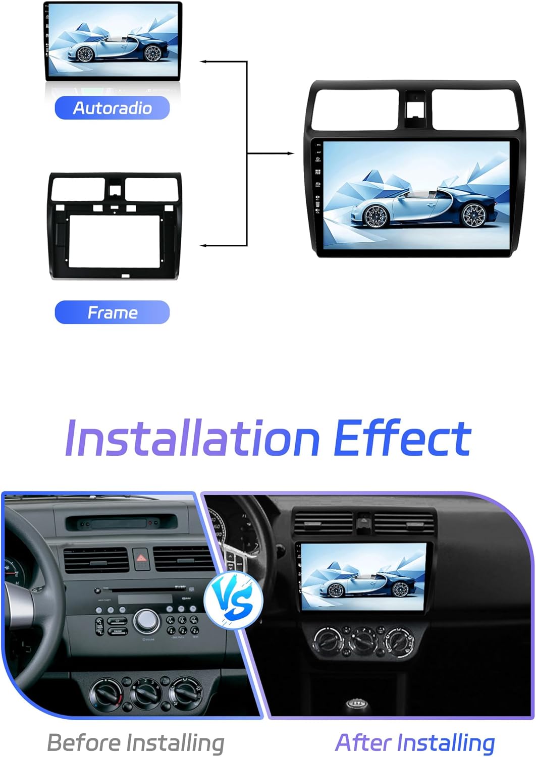 JOYX Android 10 Autoradio Passt für Suzuki Swift (2005-2016) - [4G+64G] - Eingebaut DSP/Carplay/Andr