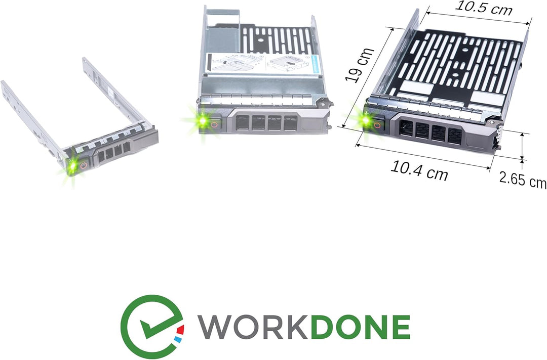 WORKDONE 12er-Pack - 3,5" Festplatten-Caddy - Kompatibel für Dell PowerEdge Server 11.-13. Gen. - mi