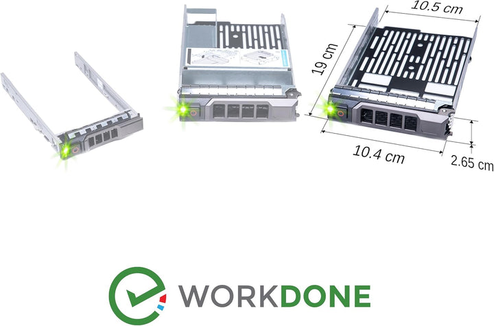 WORKDONE 12er-Pack - 3,5" Festplatten-Caddy - Kompatibel für Dell PowerEdge Server 11.-13. Gen. - mi