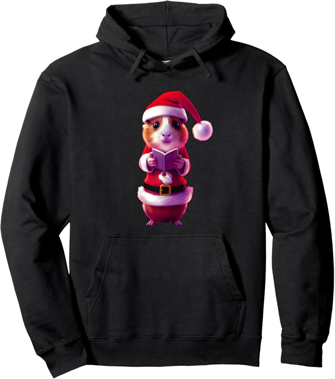Weihnachts-Meerschweinchen, gekleidet wie Weihnachtsmann Pullover Hoodie