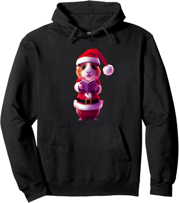 Weihnachts-Meerschweinchen, gekleidet wie Weihnachtsmann Pullover Hoodie