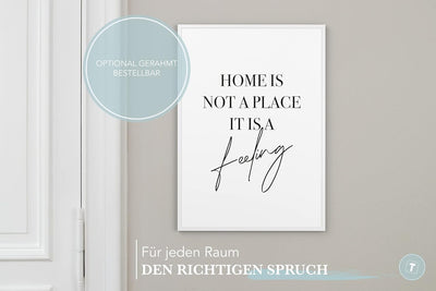 Papierschmiede® Bilder Home XXL Kunstdruck A1 (59,4x84,1 cm) Spruch Poster Zuhause Schrift Bild Wand