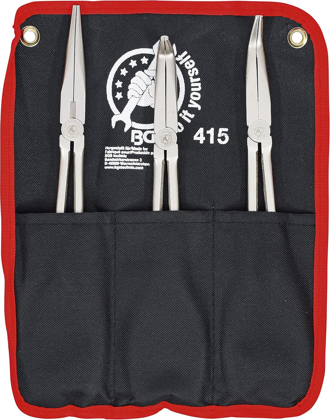 BGS Diy 415 | Telefonzangen-Satz | 3-tlg. | gerade 0° / gebogen 45° / 90° | 260 - 285 mm | Spitzzang