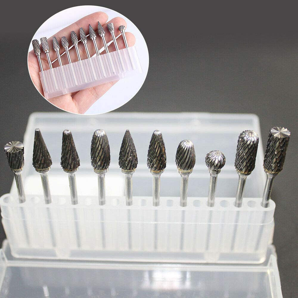 10er 2.35mm Schaft Wolfram Stahl Hartmetallfräser Für Bohrer Stabschleifer Frässtift Wolframcarabid