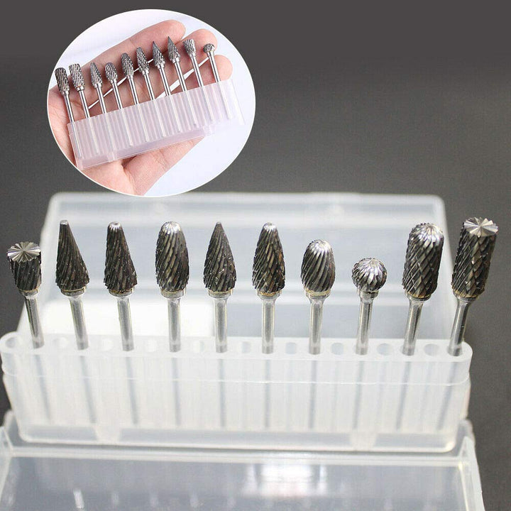 10er 2.35mm Schaft Wolfram Stahl Hartmetallfräser Für Bohrer Stabschleifer Frässtift Wolframcarabid