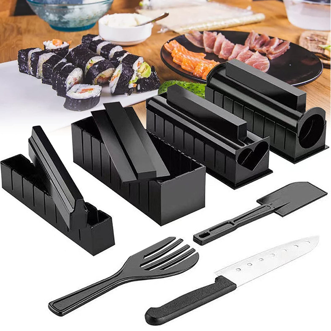 Sushi Maker Kit,11pcs DIY Sushi Set Sushi Rollen Maker Komplett DIY Sushi Maker Kit mit 8 Formen,Rei