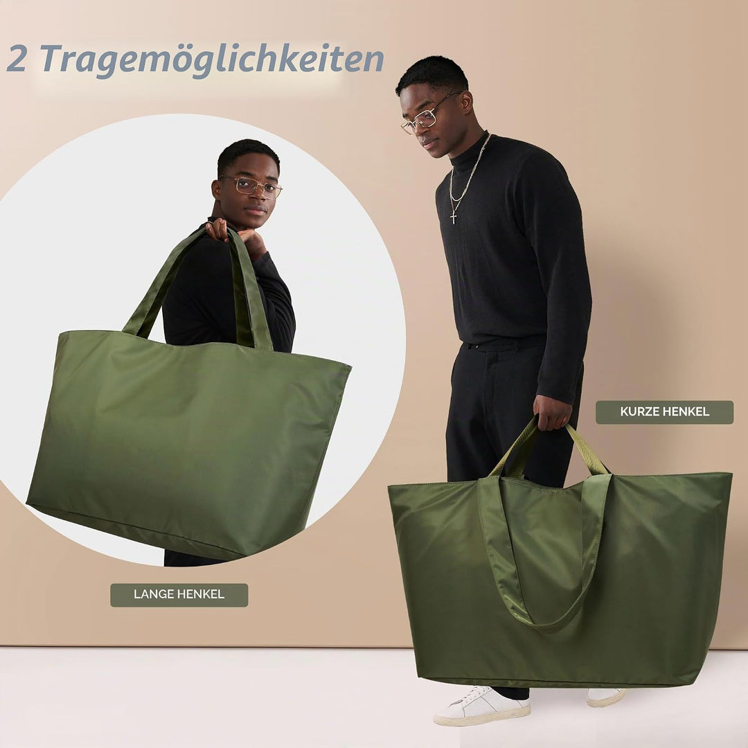 KALIDI Faltbare Shopper Reisetasche Strandtasche XXL,60L Extra grosse Holdall Weekender Gym Tasche m