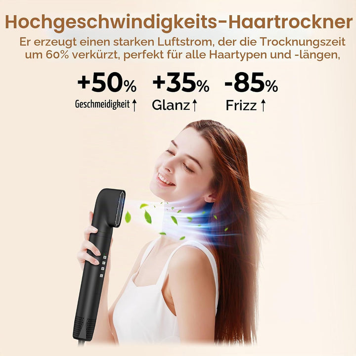 Hair Styler Set 110000 U/MIN, Hairstyler 5 in 1, Airbrush 5 in 1 mit Föhn Ionen, Warmluftbürste, Hai