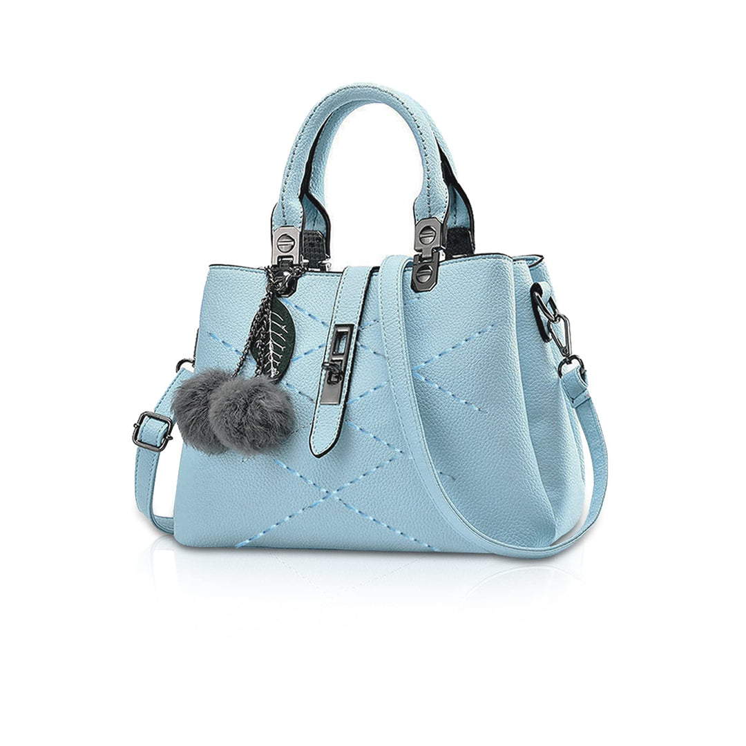 NICOLE & DORIS 2024 Neue Frauen Tasche Damen Leder Handtasche Mode Umhängetasche Mit Pompon abnehmba