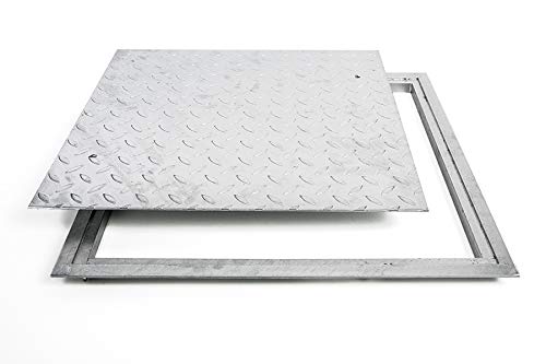 SA-30 Schachtabdeckung Stahl verzinkt begehbar Tränenblech Schachtdeckel Deckel 300 x 300 mm