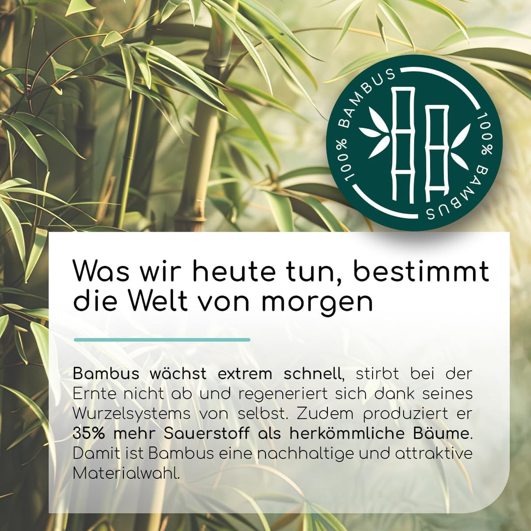 Schneidebrett Set Oval aus Holz, Holzbrett mit Griff I 2er Set Frühstücksbrettchen aus Bambus für di