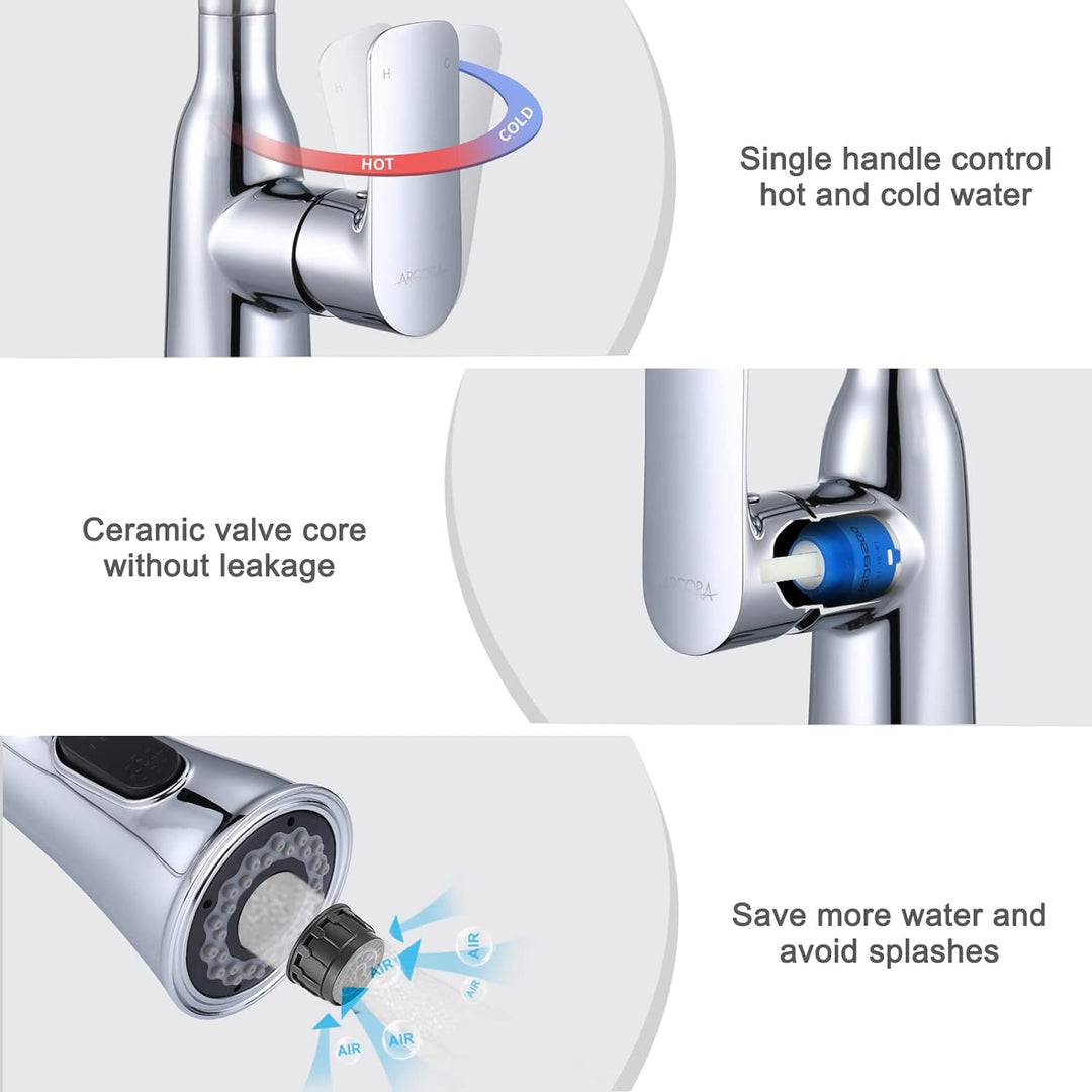 ARCORA Wasserhahn Küche Armatur Ausziehbar Küchenarmatur 360° Schwenkbar Spültischarmatur für Küchen