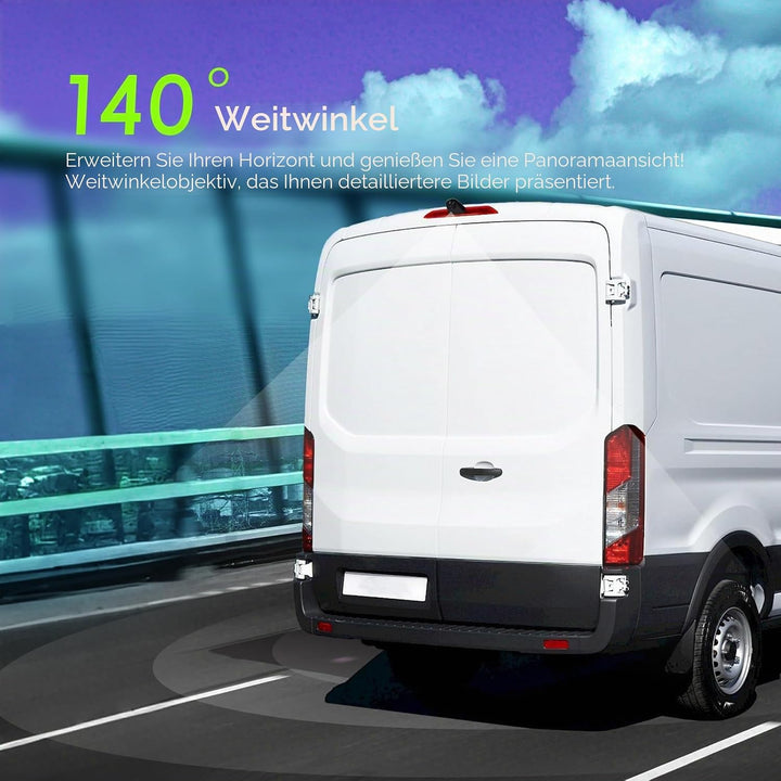 SIXWIN 720P Rückfahrkamera mit Bremsleuchte, Kamera Bremslicht für Ford Transit 2014-2018,140° Weitw