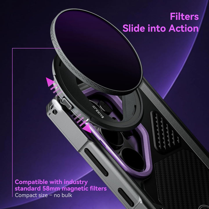 Tilta Khronos Galaxy S26 Ultra Hülle Space Gray, Kamerakäfig mit Quick-Release Snap-In, integrierten
