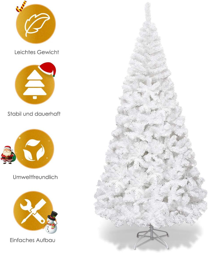 COSTWAY 150/180/210/240cm Künstlicher Weihnachtsbaum, Tannenbaum mit Metallständer, Christbaum PVC N