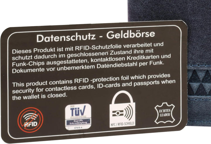 bruno banani Geldbörse Echt Leder blau Herren, Damen - 021755, Blau