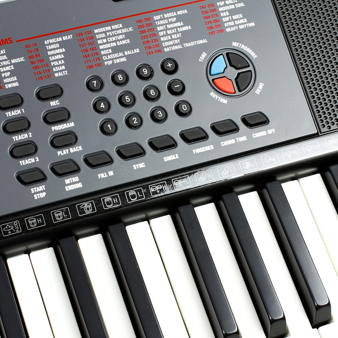 RockJam 61 Key Keyboard Piano with Pitch Bend, Power Supply, Sheet Music Stand, Piano Note Stickers