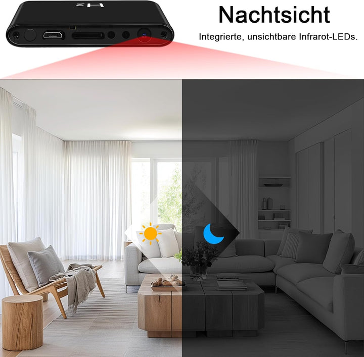 Mini-Videokamera, 2-in-1-Minikamera mit 5000-mAh-Powerbank | HD-1080p-Powerbank-Mini-Mikrokamera mit