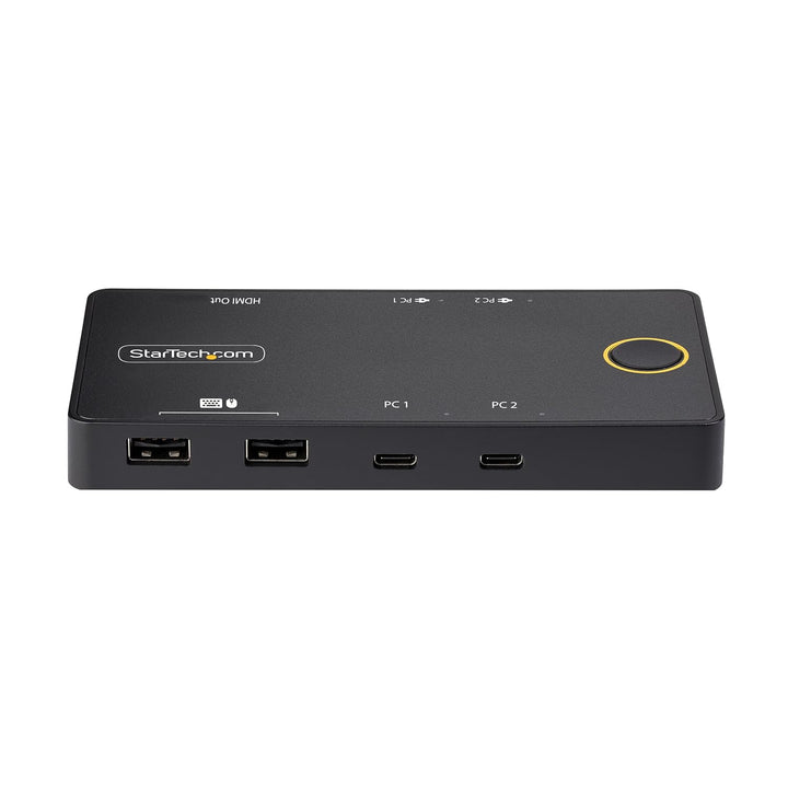 StarTech.com 2-Port USB-C KVM-Switch, EIN 4K 60Hz HDMI Monitor, 100W Power Delivery Pass-Through für