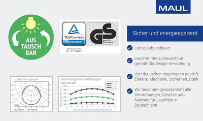 Maul LED Arbeitsleuchte MAULwork | dimmbar | integrierte LEDs | Teile getrennt einschaltbar | LED Kl