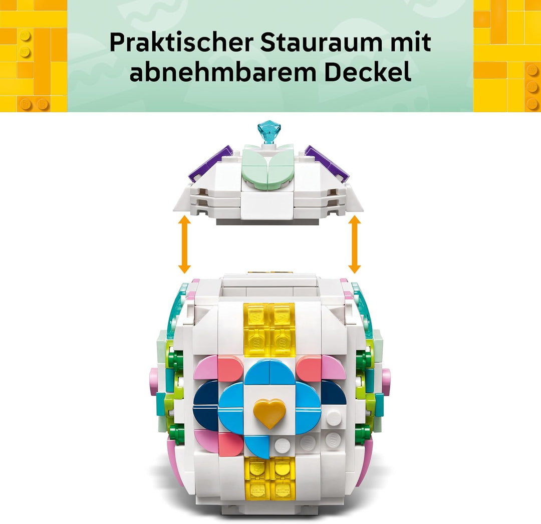 LEGO Verziertes Osterei - Mit bunten Elementen, goldenem Herz & Edelstein - Kreative Kinderzimmer De