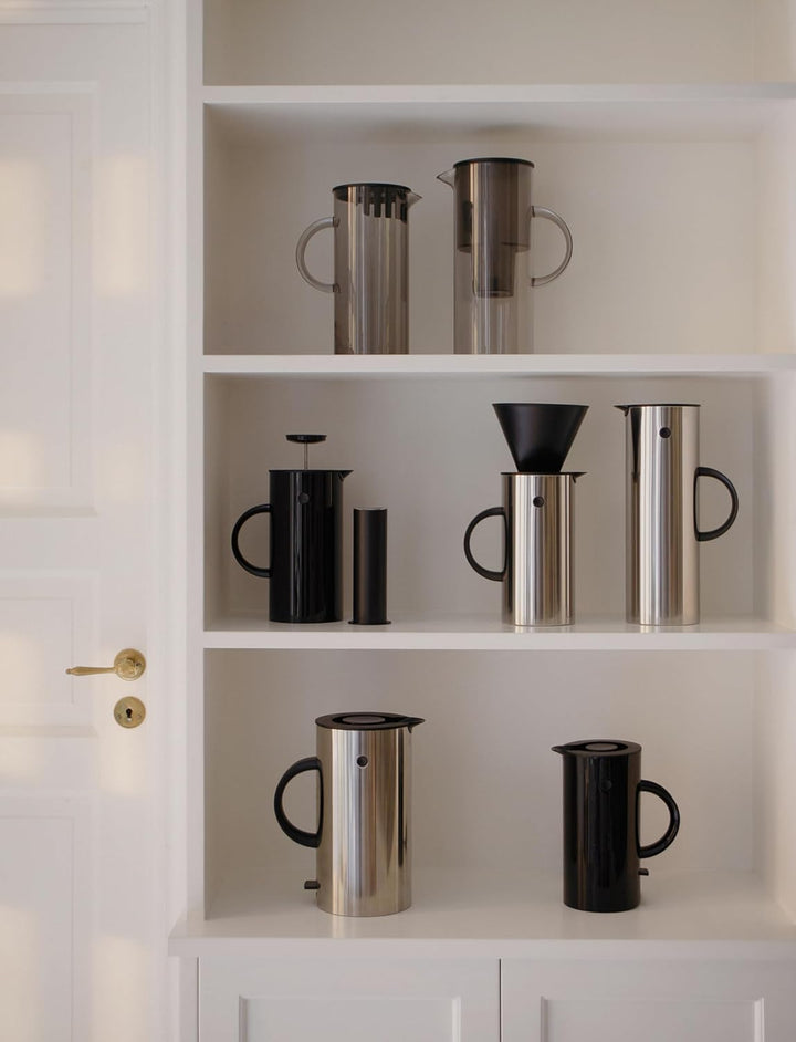 Stelton EM77 Isolierkanne, Kaffeekanne aus Kunststoff, Steel, 1 liter