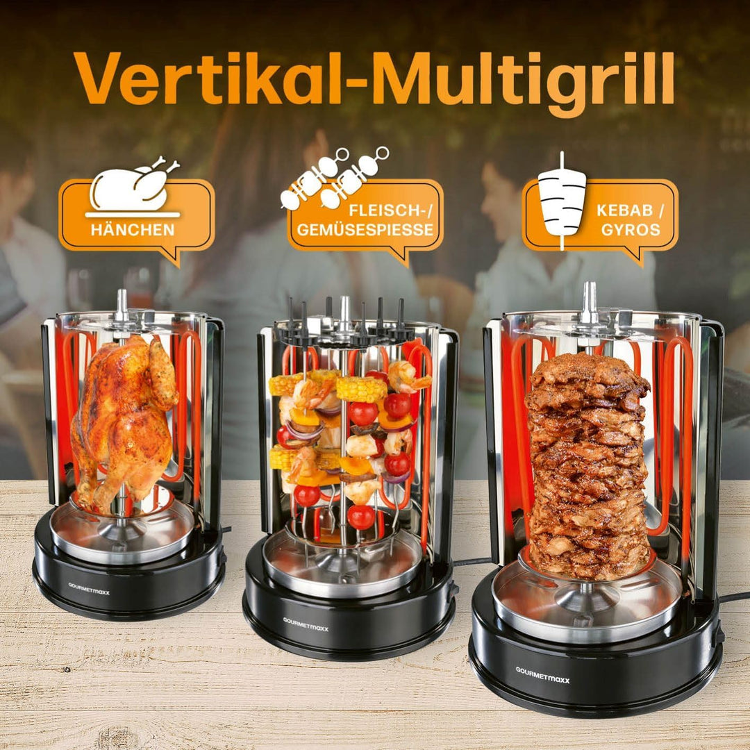 GOURMETmaxx Dönergrill | vertikaler Elektrogrill für Döner, Gyros, Schaschlik | Grill elektrisch mit