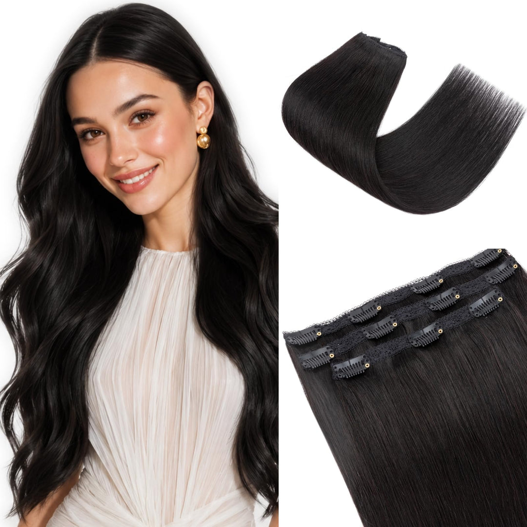 Rich Choices Clip in Extensions Echthaar Extensions Clip in Haarverlängerung Echthaar Remy Human Hai
