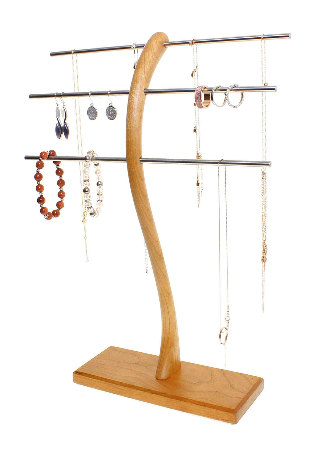 Schmuckbäumchen Schmuckständer Schmuckhalter Schmuckbaum Kirschbaum Holz für Armband Ketten und Ring